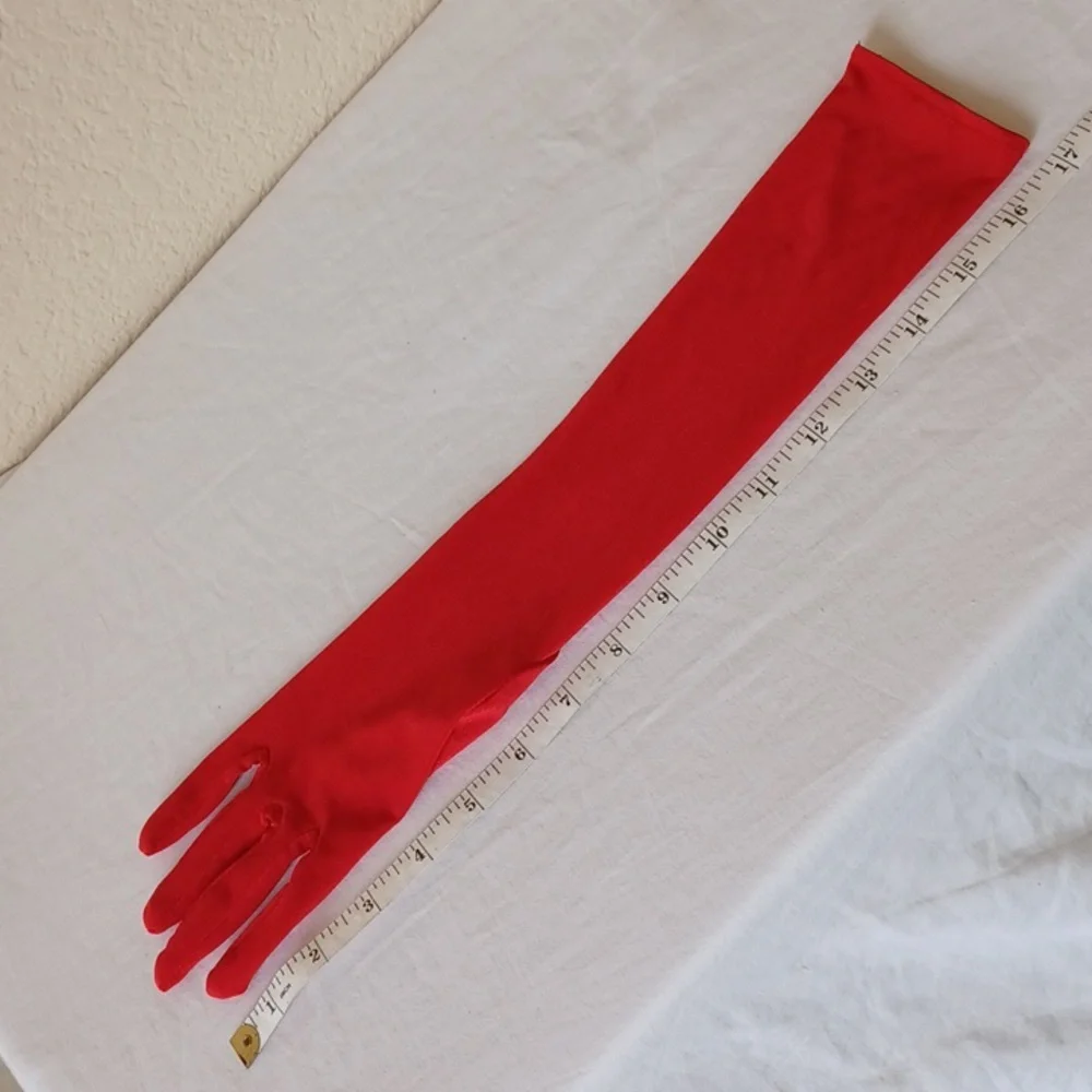 3/$25 SALE Vintage Evening Gloves for Women Mrs Clause Holiday Red, One Size
